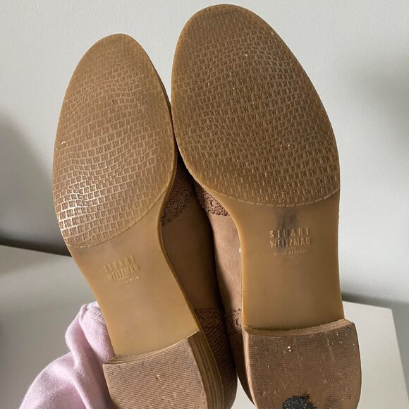 STUART WEITZMAN Guything Wingtip Tassel Tan Leather Loafers Sz 6.5 - Picture 4 of 6